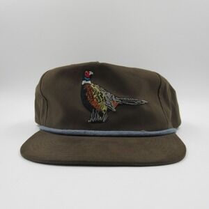 Duck Camp Pheasant Rope Hat Brown Embroidered Snapback Outdoor Cap Mens OSFM
